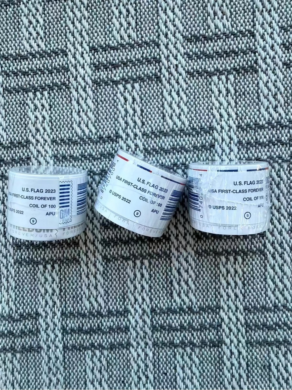 🍊U.S. Flag Forever Stamps Coil 3 Rolls - White/Red/Blue